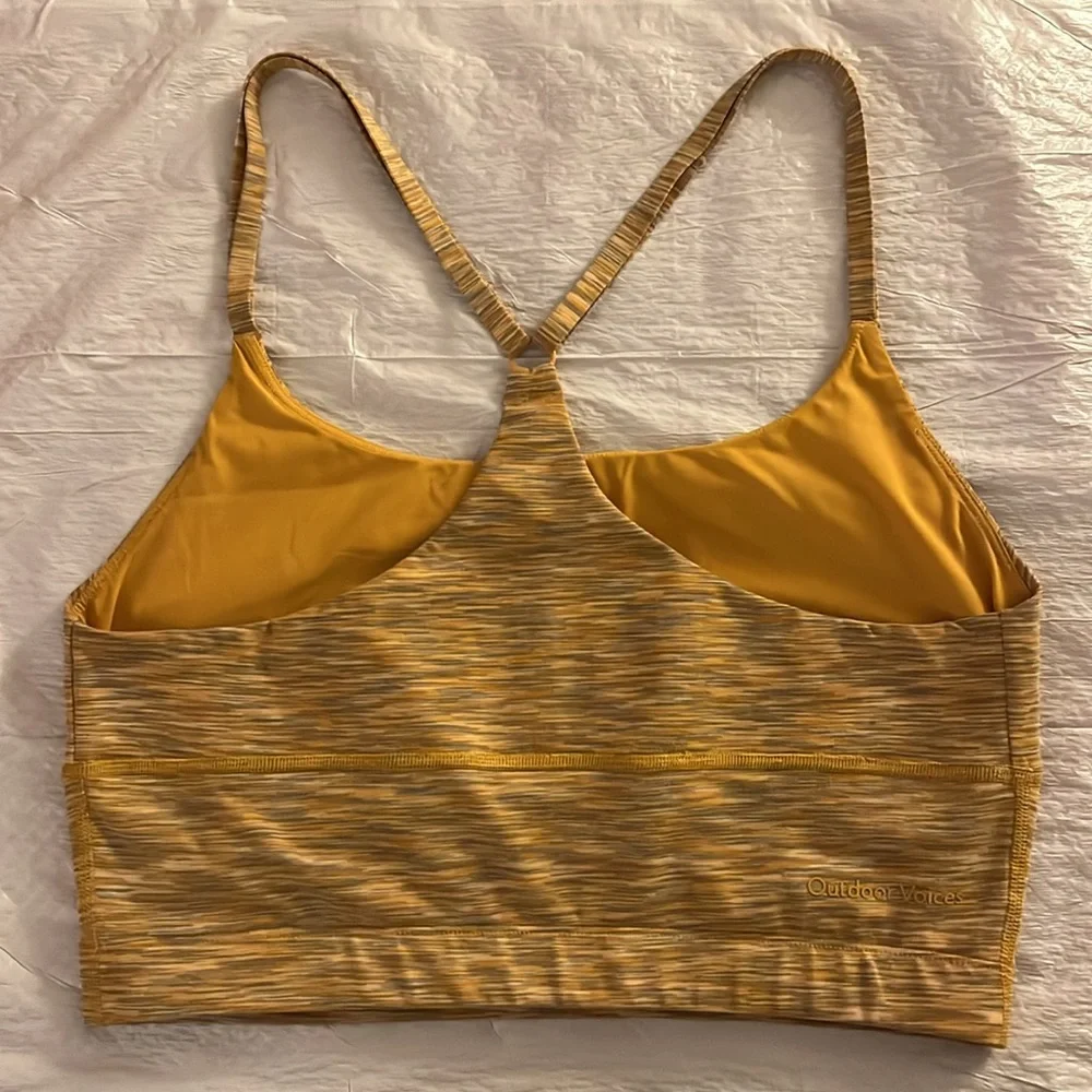 Outdoor Voices Free Form Flow Sports Bra Crop Top Yellow Sunset Yoga Women’s - L - Picture 6 of 9
